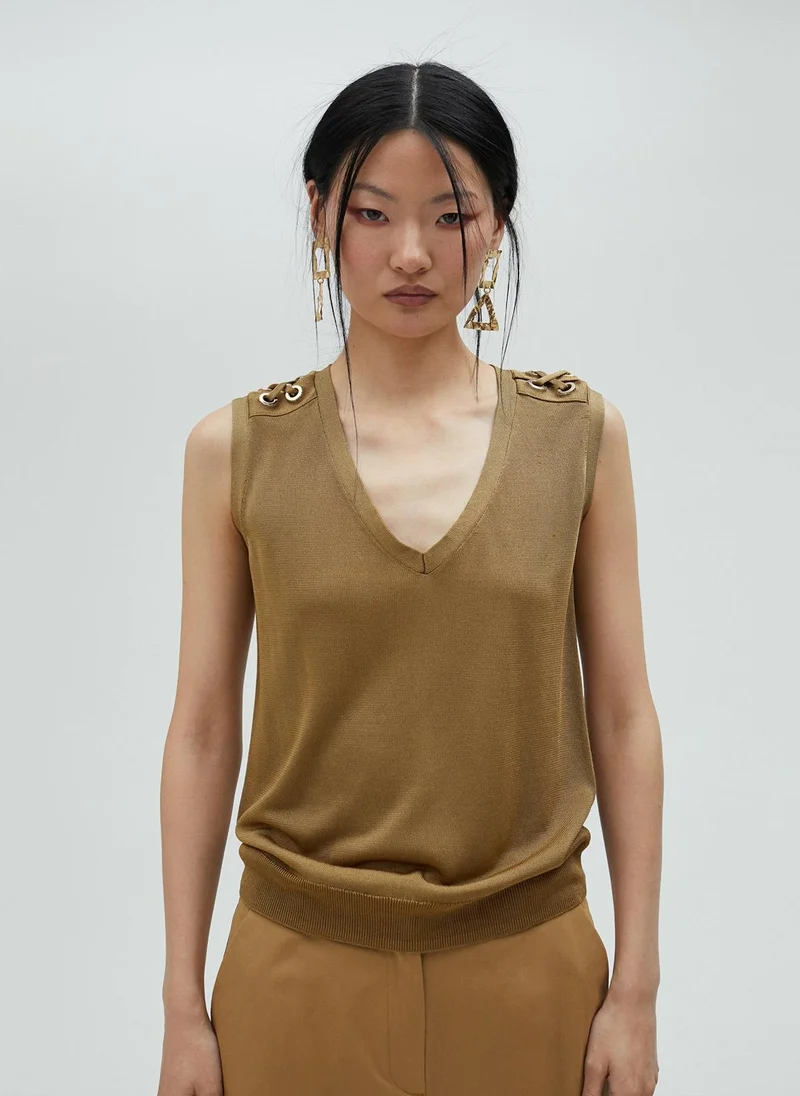 Lola Casademunt Knit top with eyelet details
