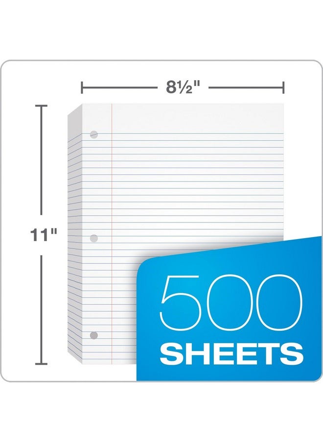 Oxford Oxford Filler Paper, 8-1/2" x 11", College Rule, 3-Hole Punched, Loose-Leaf Paper for 3-Ring Binders, 500 Sheets Per Pack (62349),White  - Image 2