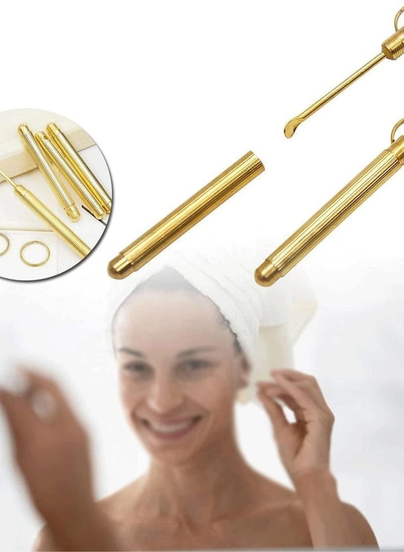 Generic Ear Wax Removal Tool Portable Ear Pick Folding Type Copper Ear-Pick Cleaner Ear Spoon Ear Clean Tool Attached Key Ring Mini Tool Supplies - Image 3