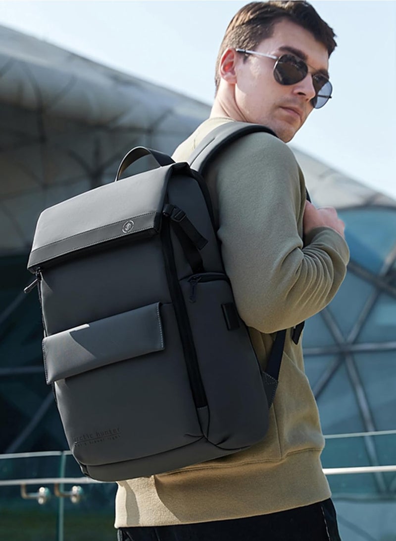 Durable Polyester Backpack with Separate Laptop Compartment TSA Opening for Men and Women B00562 Grey