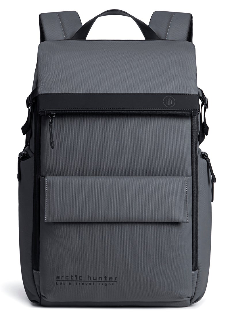 Durable Polyester Backpack with Separate Laptop Compartment TSA Opening for Men and Women B00562 Grey