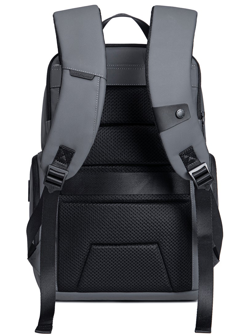 Durable Polyester Backpack with Separate Laptop Compartment TSA Opening for Men and Women B00562 Grey