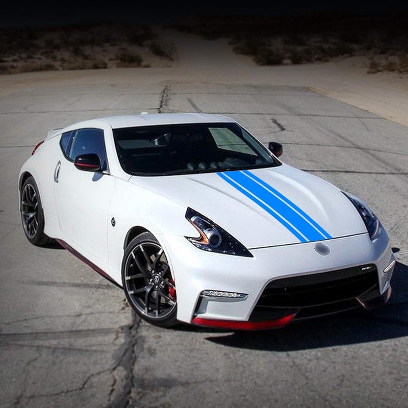 BPA Blue Car Hood Stripe Sticker - Image 4