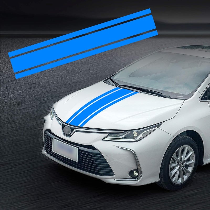 BPA Blue Car Hood Stripe Sticker - Image 1