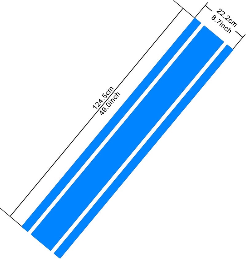 BPA Blue Car Hood Stripe Sticker - Image 2