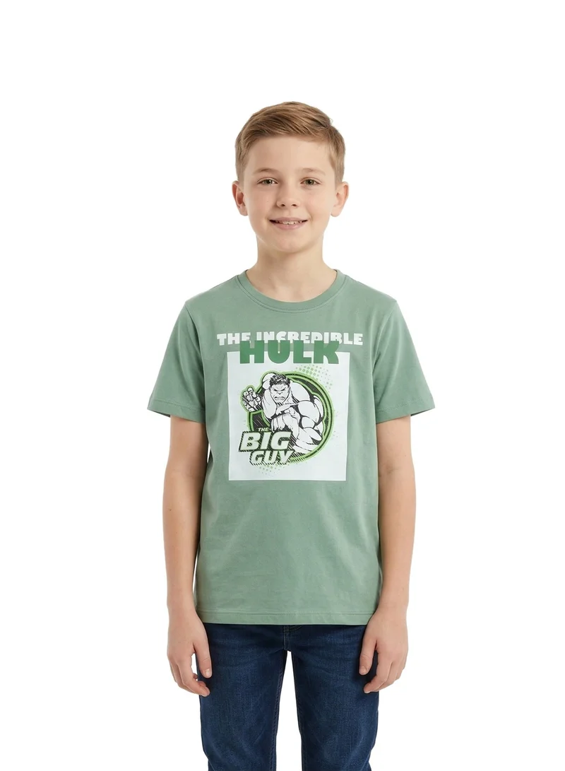 مارفل Teen Boys Marvel Hulk Graphic Printed Green T-Shirt