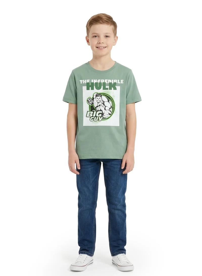 MARVEL  Teen Boys Marvel Hulk Graphic Printed Green T-Shirt for Men | Best Price UAE