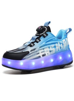 LITTLE ROCKZ حذاء رياضي بإضاءة فلاش LED بعجلة مزدوجة، حذاء رياضي لامع أنيق مع نعل لايتنينج  - Image 2