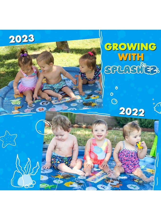 SplashEZ 3-In-1 Splash Pad, Sprinkler For Kids & Baby Pool For Learning - Toddler Sprinkler Pool, 60’’ Outside Water Toys - “From A To Z” Outdoor Play Mat For Babies & Toddlers  - Image 4