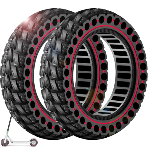 BANGTING 2PCS 60/70-6.5 Scooter Tire, 10x2.5 inch Tire Solid for Segway Ninebot Max G2 / G30 / G30D / G30E / G30E / G30LP / G30D II / G30 Max, 10x2.5-6.5 Tires Replacement for Electric Scooter (Red) - Image 1