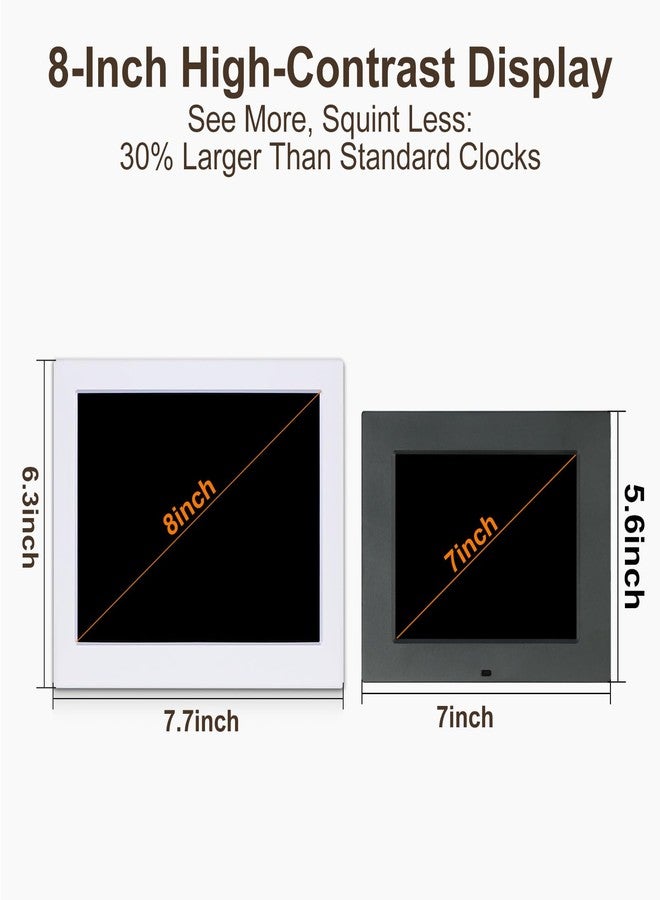 KASTISS [Newest Version] Digital Day Calendar Clock, Clock for Elderly, Programmable Medication Reminder, Hourly Chime, Suitable for Visually Impaired, Desktop, Wall Hanging (White) - Image 3