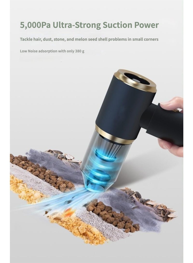 Generic Car Vacuum Cleaner 5000pa, High Power, Long Battery Life, Compact Mini Handheld Cordless Vacuum for Cars and Home, Strong Suction, Blowing, charging and pumping 4-in-1,Black - Image 2