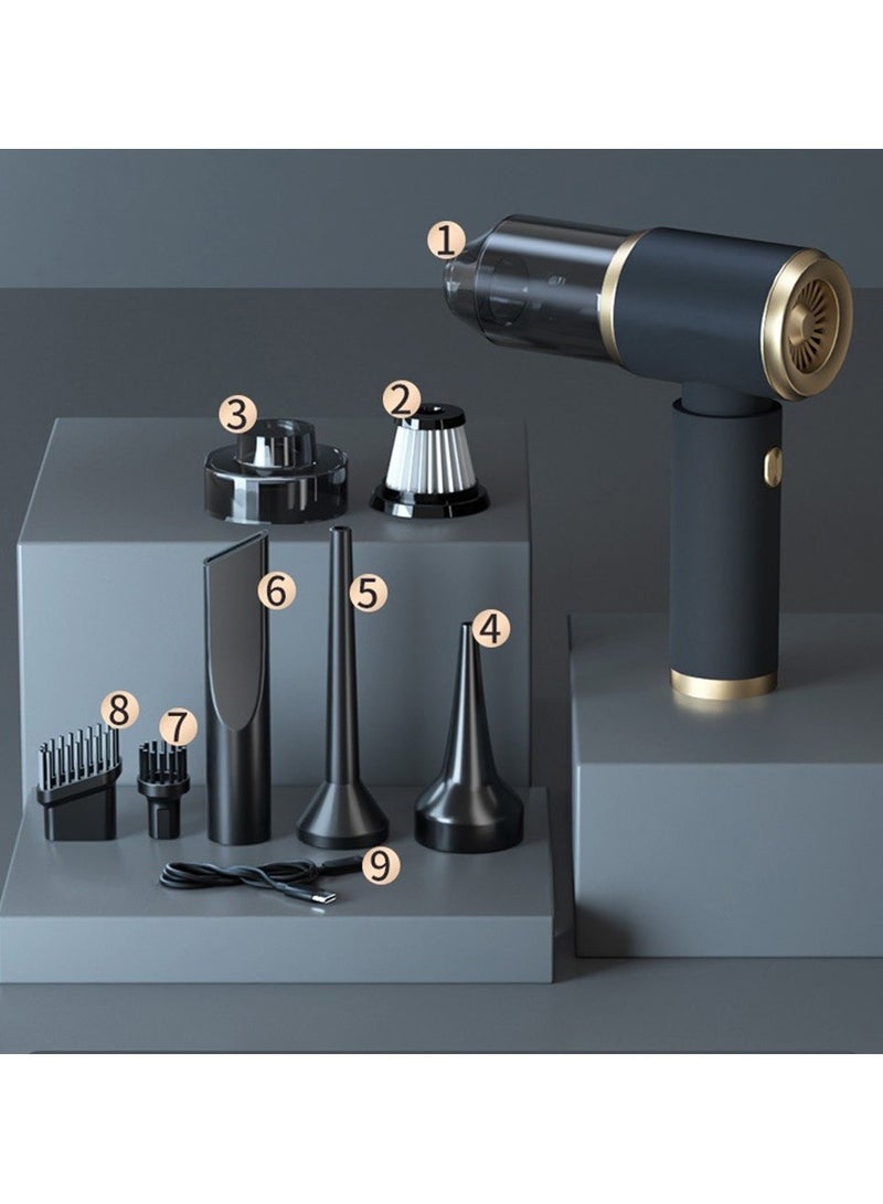 Generic Car Vacuum Cleaner 5000pa, High Power, Long Battery Life, Compact Mini Handheld Cordless Vacuum for Cars and Home, Strong Suction, Blowing, charging and pumping 4-in-1,Black - Image 1