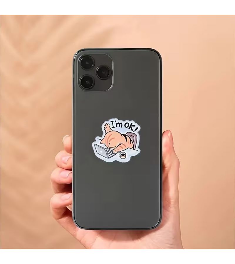 10 Sheets Humorous Adult Phone Book Stickers Laptop Decorative Glossy Cat - Image 1