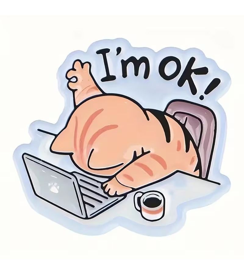 10 Sheets Humorous Adult Phone Book Stickers Laptop Decorative Glossy Cat - Image 3