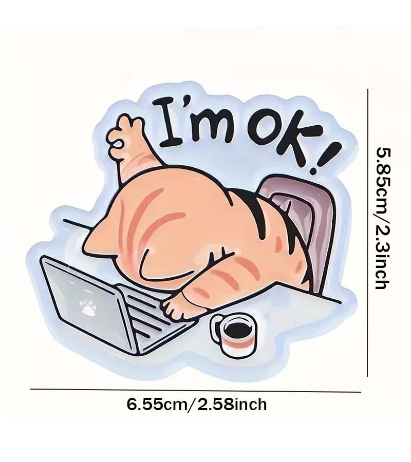 10 Sheets Humorous Adult Phone Book Stickers Laptop Decorative Glossy Cat - Image 4