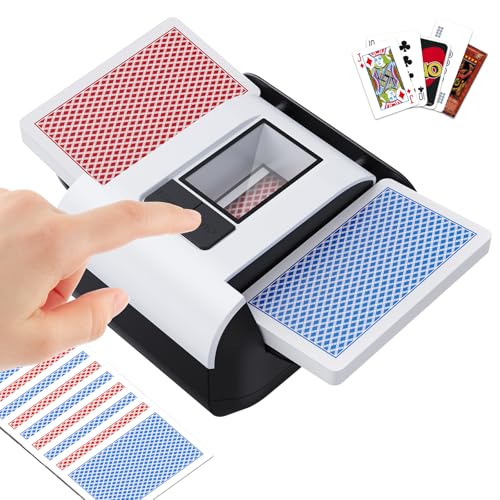 KPAW Automatic Card Shuffler OnePress AUTO Manual Mode Electric Shuffling Machine for 12 Decks Low Noise Rechargeable Portable Shuffler Machine for Poker UNO Blackjack SkipBo Phase 10 - Image 1