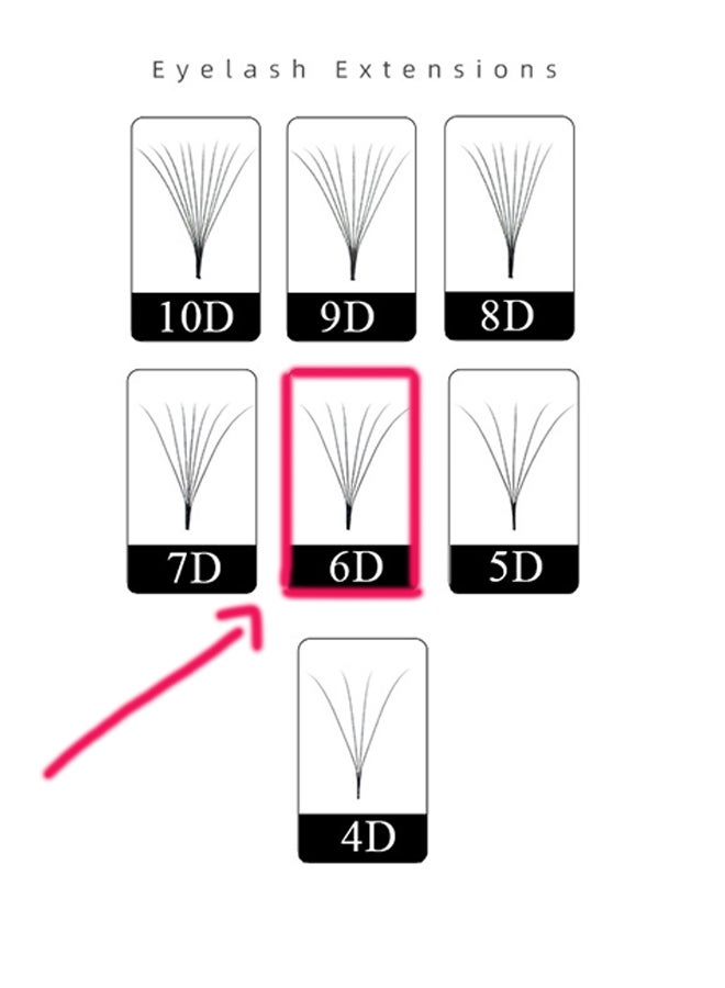 NAGARAKU Long and Soft Stem Premade Volume Fans Fake False Eyelashes Grafting Natural Easy to Use Easy Fan Volume D Curl Lightweight Extension for Home DIY Salon for Pros and Beginners 6D (9-14mm Mix) - Image 4