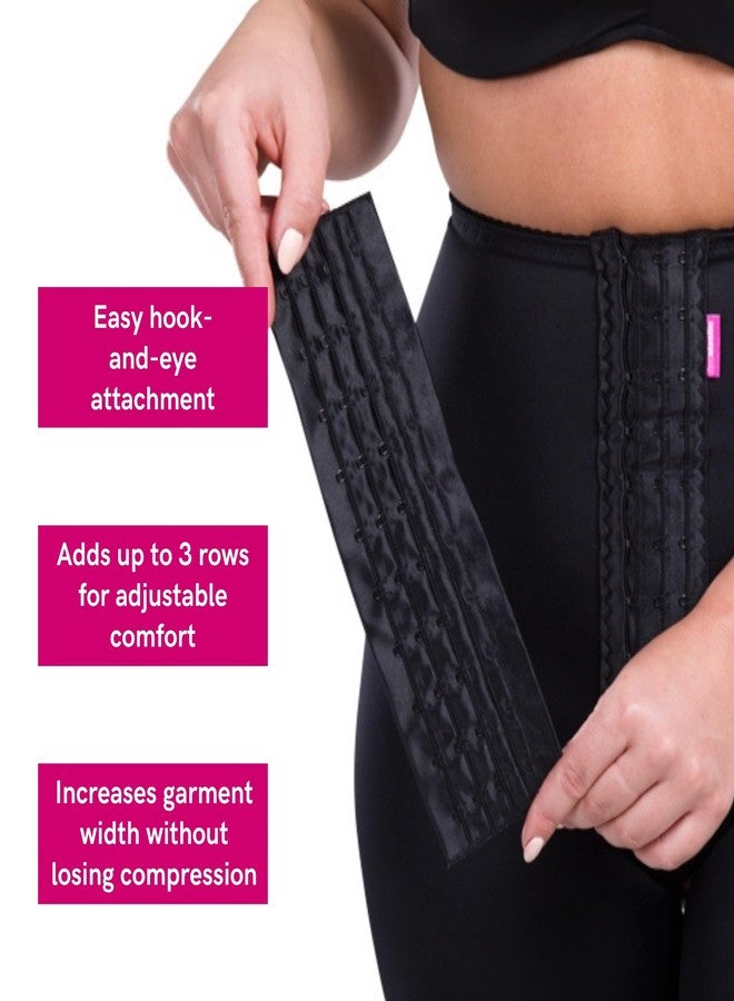 Lipoelastic  LIPO extend “T” - Size Extender for Compression Garments | Adds 3 Extra Rows of Hook-and-Eye Closures | Post-Surgery Fit Adjuster (Black, XL-3XL) - Image 4