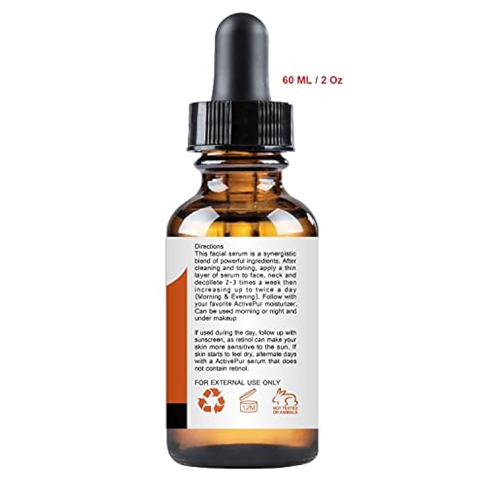 ActivePur 25% Best Vitamin C Serum for Face (2 Oz/60 ml) Vitamin E+B5 Hyaluronic Acid Serum Face Retinol Ferulic Acid Niacinamide Collagen Anti Aging Age Spots Eye circles Vitamin C face Serum - Image 2