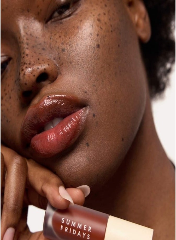 Summer Fridays Dream Lip Oil - Hydrating Translucent Lip Gloss, Midnight Berry - A nourishing touch of sheer soft pink 4.5ml - Image 5