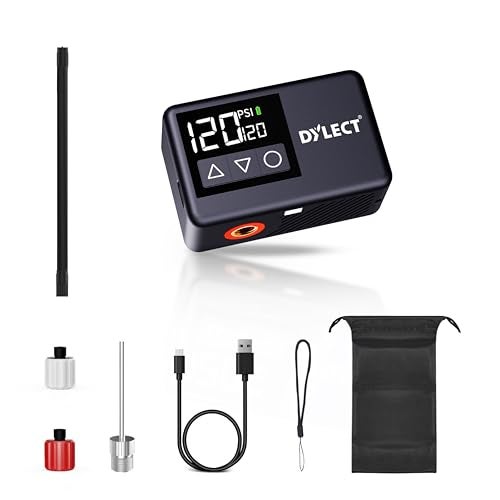 Dylect® Smart Tyre Inflator for Bike, Cycle, E-Scooter, Sports Balls | Rechargeable Cordless Inflator with BLDC Motor & Type-C Charging | Smallest & Portable Tyre Inflator | LED Display, Auto Shut-Off - Image 1