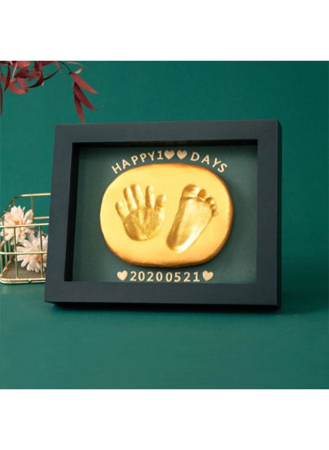 Baby Full Moon Commemorative Hand And Foot Print Baby Handprint Footprint Photo Frame Newborn One Hundred Days Hand And Footprint Fetal Hair Souvenir-Specifications:8inch Vertical Style (available Before Half A Year Old)  - Image 3