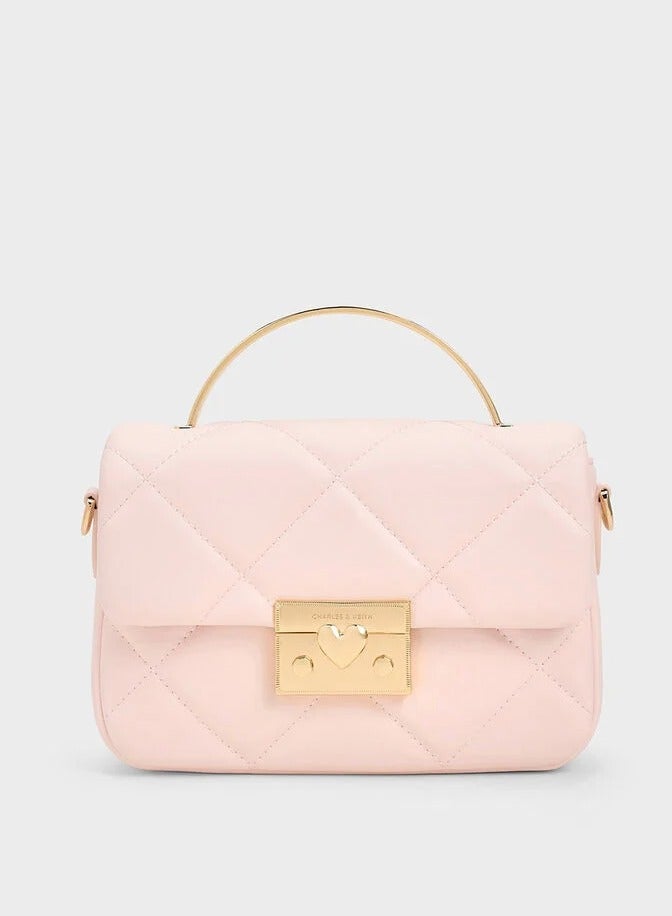 Charles & Keith Quilted Boxy Top Handle Bag  - Image 1