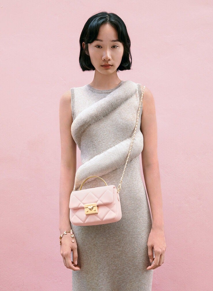 Charles & Keith Quilted Boxy Top Handle Bag  - Image 2
