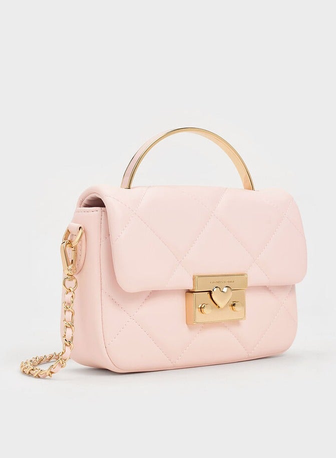 Charles & Keith Quilted Boxy Top Handle Bag  - Image 3