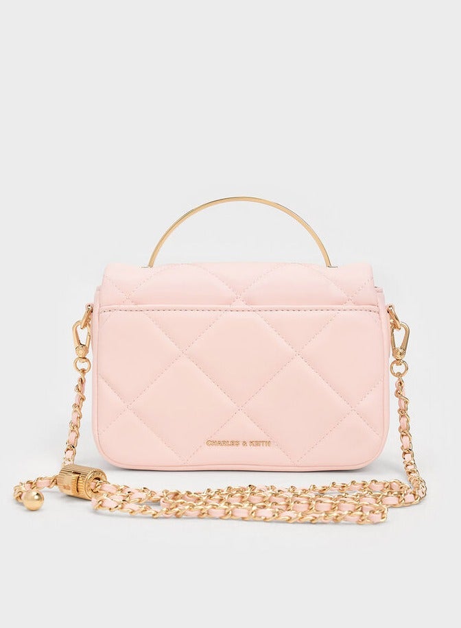 Charles & Keith Quilted Boxy Top Handle Bag  - Image 5