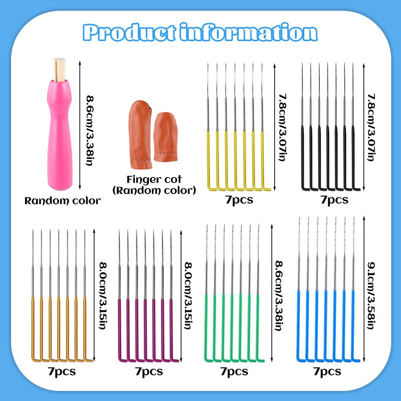 Mayboos 42 Pcs Needle Felting Needles,Wool Felting Supplies with 3 Types Star,Twisted,Triangular Felting Needles Color Coded Wool Felting Needles Tool Kit - Image 2