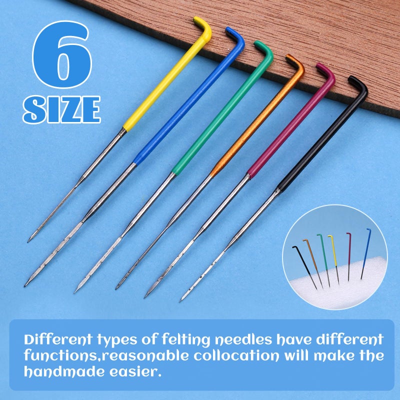 Mayboos 42 Pcs Needle Felting Needles,Wool Felting Supplies with 3 Types Star,Twisted,Triangular Felting Needles Color Coded Wool Felting Needles Tool Kit - Image 3