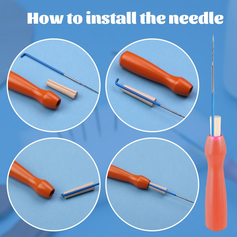 Mayboos 42 Pcs Needle Felting Needles,Wool Felting Supplies with 3 Types Star,Twisted,Triangular Felting Needles Color Coded Wool Felting Needles Tool Kit - Image 4