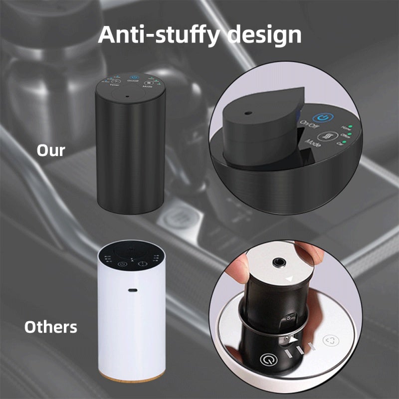 Car Air Freshener Black 2400mAh Rechargeable Battery 4 Spraying Modes Aroma Diffuser - Timing Function Water-Free Silent Operation for Car Interior - Image 4