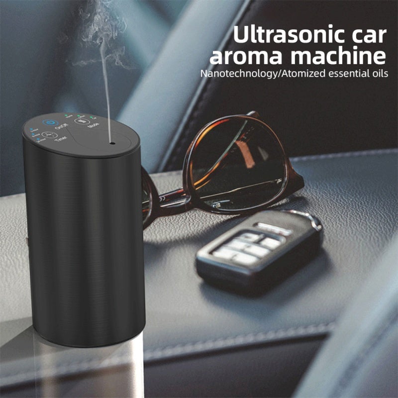 Car Air Freshener Black 2400mAh Rechargeable Battery 4 Spraying Modes Aroma Diffuser - Timing Function Water-Free Silent Operation for Car Interior - Image 3