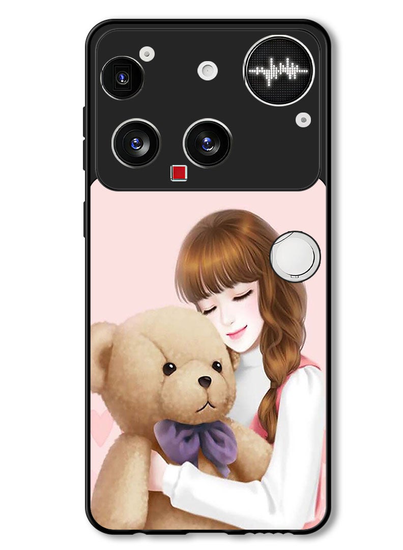 Theodor Case Compatible with Nothing Phone (3) 6.67 Inch Protection Shockproof Bumper Cover Lovely Girl Witih Teddy - Image 1
