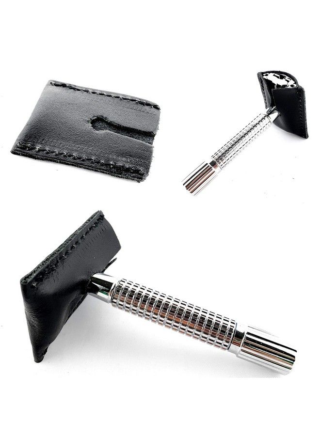 G.B.S Durable Leather Case for Double Edge Razor Protective Case Razor Head SleeveFits All Safety Razor Perfect choice for Traveler Keep Shaving Essentials Secure Best & Perfect Black - Image 4