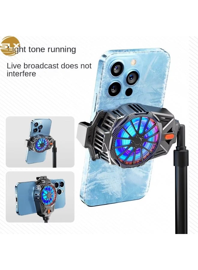 Cell Phone Cooler USB Rechargeable, Mobile Phone Radiator for Playing Games Watching Videos with LED Light, Cooler Controller Compatible for Universal Smartphone - Image 3
