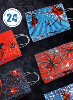 URbazaar 24 Pack Spider Themed Gift Bags Spider Party Favors Non Woven Reusable Goody Treat Bags with Handles Spider Themed Birthday Party Supplies for Kids Boys, 6 Styles  - Image 4