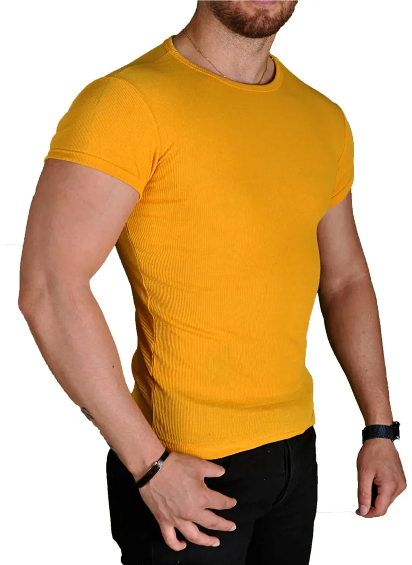 High Level Lycra Men's T-Shirt Yellow