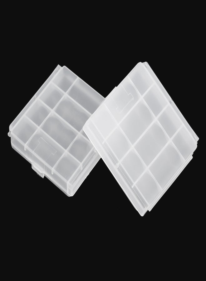 Palo 2PCS Transparent AA Battery Storage Boxes Cases High-quality Containers Durable Plastic Battery Holders with Lids Hold 2 * 4 AA Batteries - Image 3