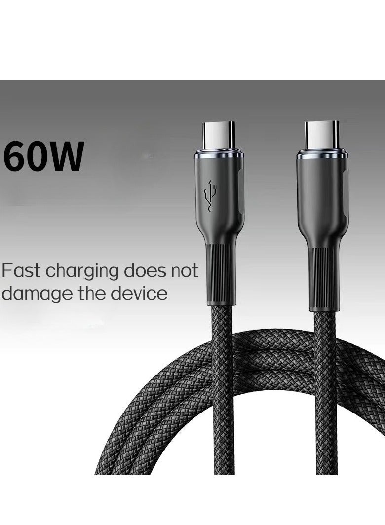 Oldzhan 60w type C To type-C Super Fast Charging Cable 1.2M For iPhone 16/15, iPad, Macbook, Samsung - Image 1