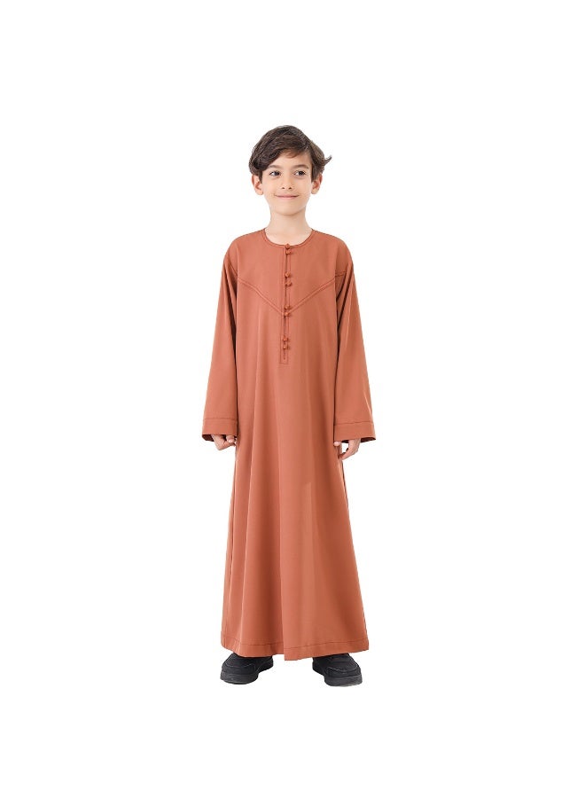 NIBEMINENT Boy's Muslim Clothes Durable Kaftan Robe Dubai Long Gown Ethnic Clothes,1pc Soft Robe  - Image 1