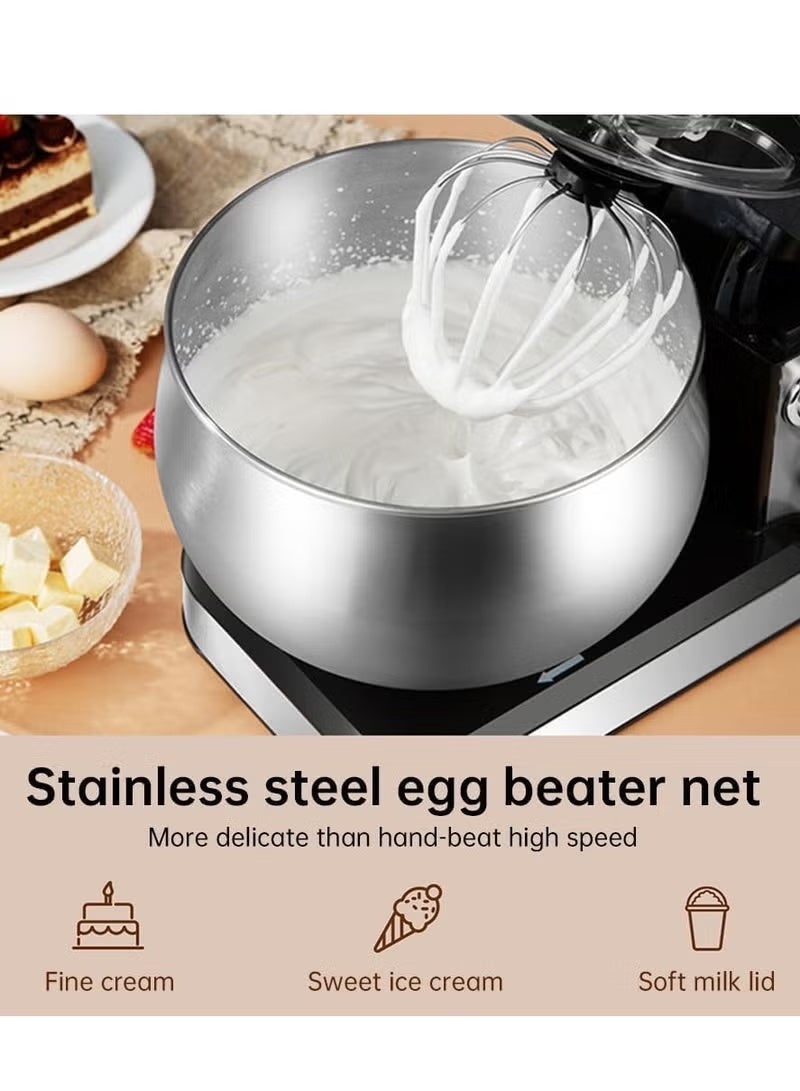 RAF Stand Mixer 1600W | 4.0L Stainless Steel Bowl Cake Mixer | 6-Speed Control with Pulse Mode | 3-in-1 Dough Hook, Whisk & Beater Mixer for Baking & Kitchen Use - Black - Image 4