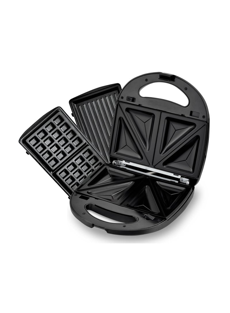 Avion 3 in1 Sandwich Maker| 700-800W |Detachable non-stick coated heating plates |Stainless Steel |3 in 1 Versatile setup |Sandwich toaster Grill & Griddle toasty maker |Skid resistant feet| - Image 3