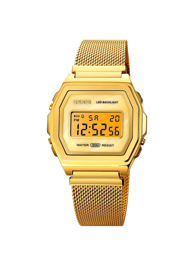 Men's Digital Movement 3Bar Waterproof  Stainless Steel Strap Clock Watch 6081GDGDWT - Image 2