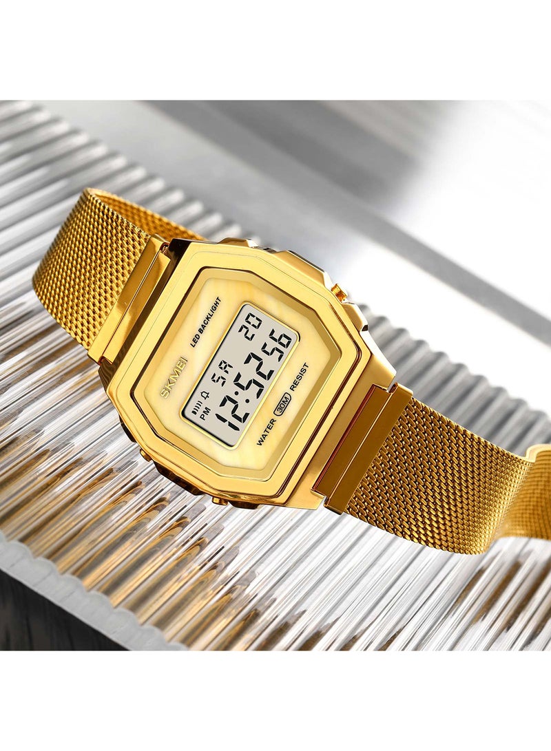 Men's Digital Movement 3Bar Waterproof  Stainless Steel Strap Clock Watch 6081GDGDWT - Image 5