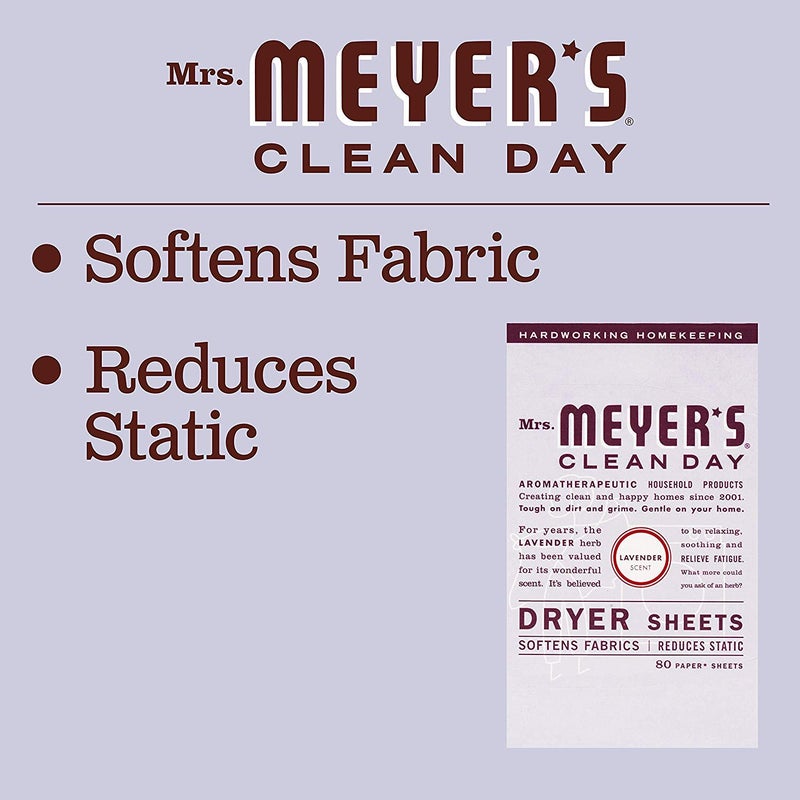 Mrs. Meyer's Clean Day Dryer Sheets (Lavender, 2 Pack, 160 Count) - Image 5