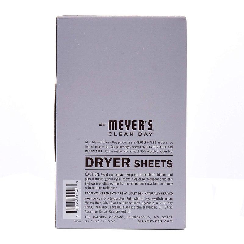 Mrs. Meyer's Clean Day Dryer Sheets (Lavender, 2 Pack, 160 Count) - Image 3